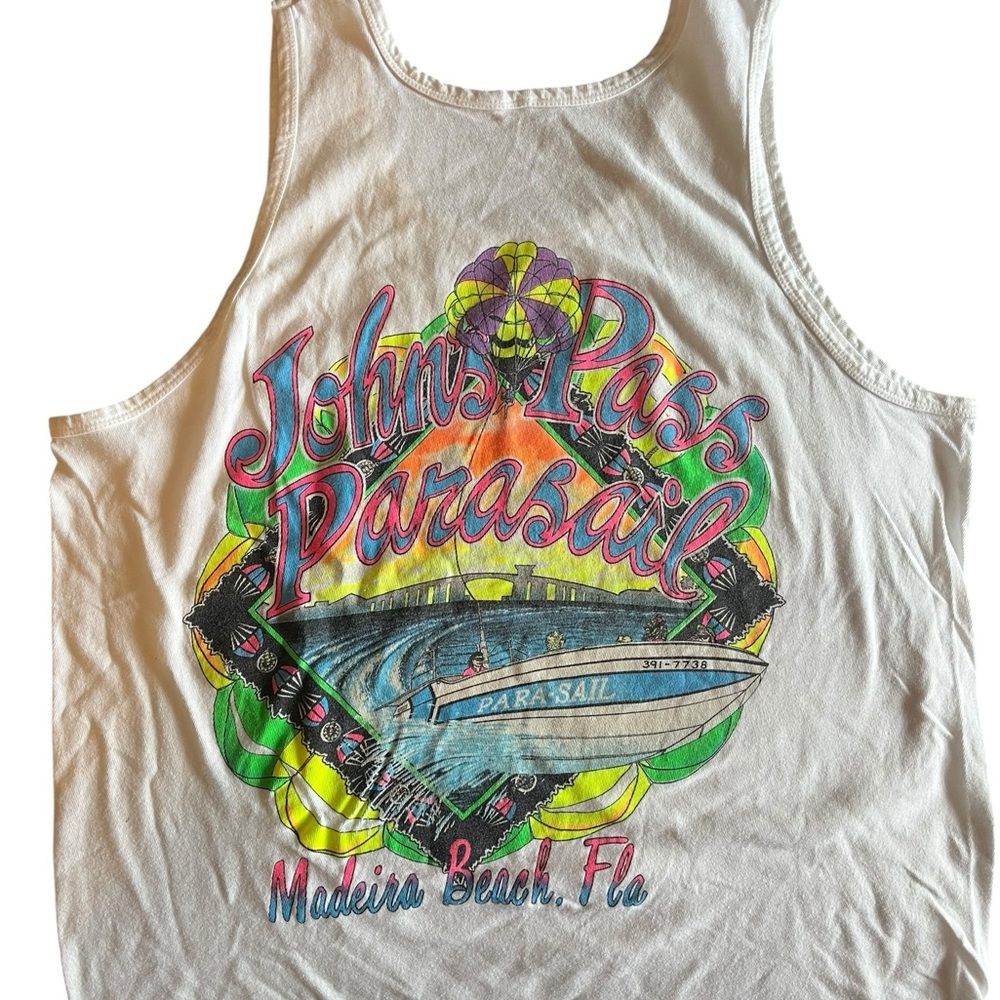 90s John’s Pass Parasail Vintage Tank Top Meridian Beach, FL